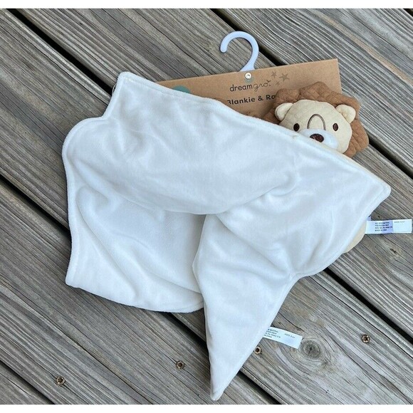 Dream Gro Tan Lion Security Blanket Baby Lovey Rattle Gift Set Unisex New - Picture 4 of 5